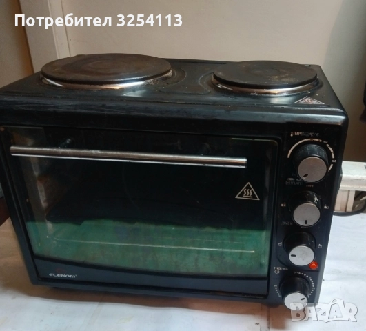 Мини фурна с котлони ELEKOM, снимка 3 - Печки, фурни - 52604427