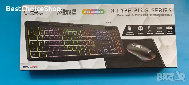 Advance R-Type Plus – безжичен клавиатура + мишка с RGB (презареждаема), снимка 3 - Клавиатури и мишки - 54093470