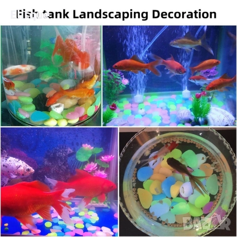 Малки цветни светещи в тъмното камъни за декорация, 50 броя в комплект, снимка 6 - Други стоки за дома - 52796059