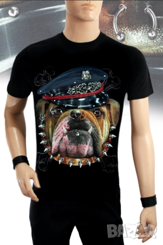 3D Тениска с булдог в шапка от Рок Чанг