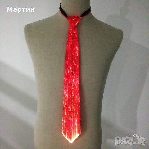 Вратовръзка LED USB светеща - червен цвят, снимка 3 - Други - 30204213