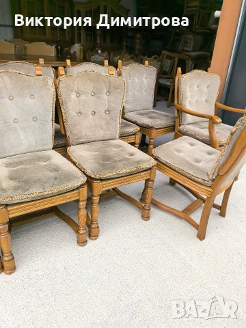 Комплект от 9 трапезни стола , снимка 13 - Столове - 54152220