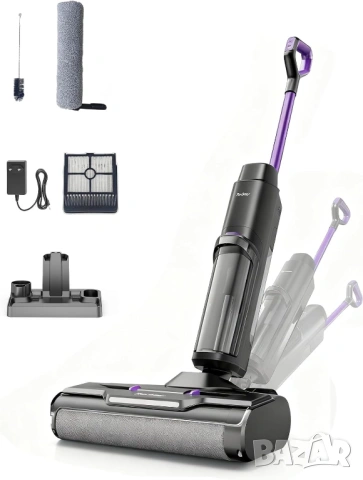 Безжична Прахосмукачка за Сухо и Мокро Redkey W15 с Моп Самопочистване, Двойни резервоари, 3 Режима!