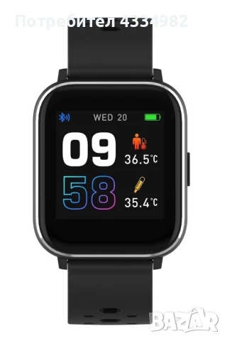 Смарт часовник Denver SW-165 black Smart спортна гривна температура кислород в кръвта Bluetooth, снимка 2 - Смарт гривни - 51138599