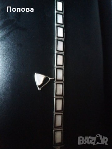 Дизайнерски сребърен масивен лот  с оникс и седеф /гривна и медальон/, снимка 10 - Бижутерийни комплекти - 31968256