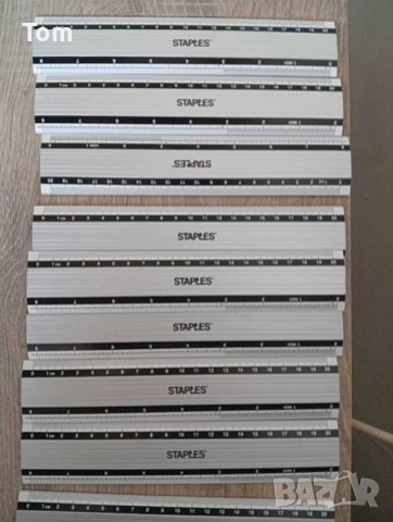 10 броя висококачествени алуминиеви линийки STAPLES