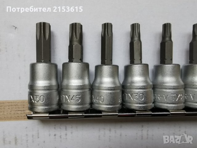 teng tools тенг 9 броя 3/8 вложки с торкс звезди хром ванадий комплект, снимка 6 - Други инструменти - 35210284