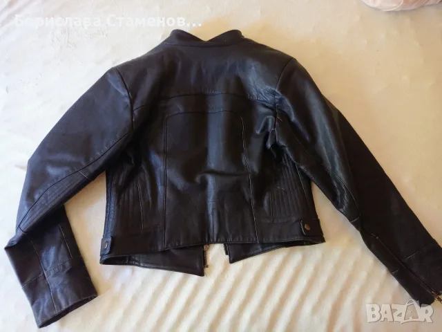 Черно кожено яке Dicano, снимка 2 - Якета - 56376572