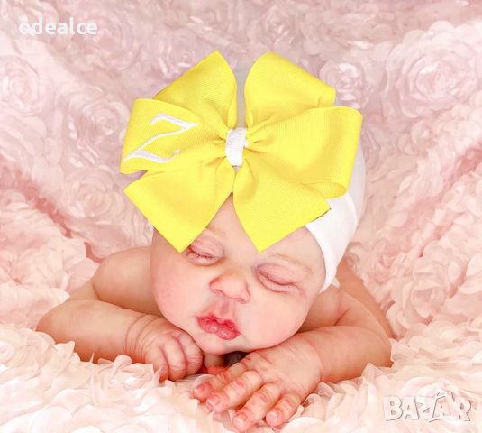Бебешка шапчица с очарователна панделка, снимка 7 - Бебешки шапки - 38932866