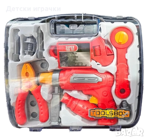Инструменти в куфар с бормашина син/червен, снимка 2 - Други - 52684622