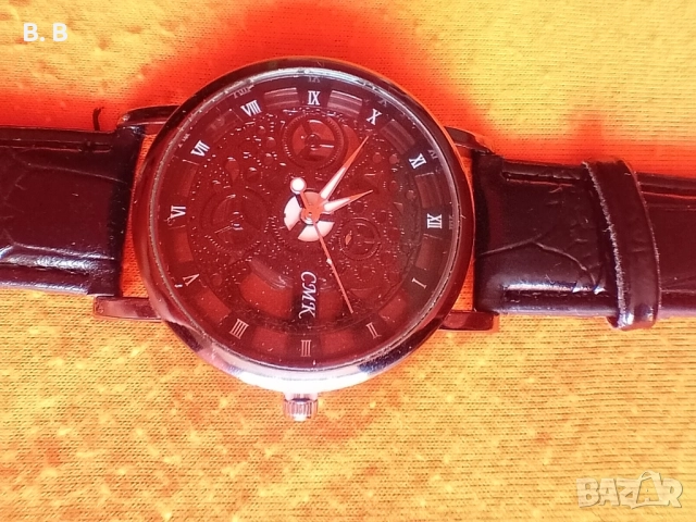 НОВО! Мъжки часовник с кожена каишка , снимка 3 - Мъжки - 40579250