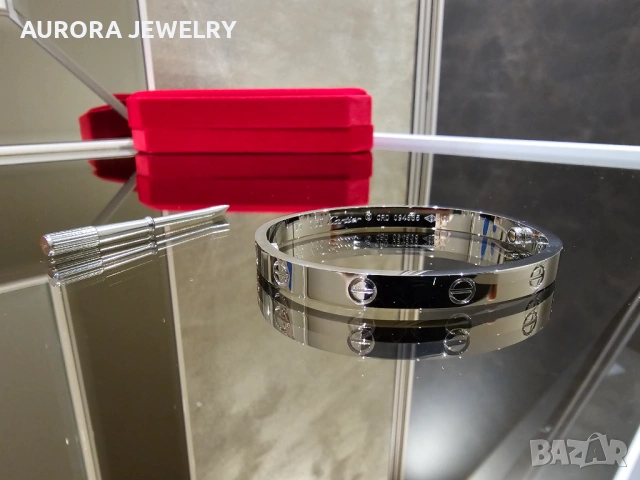 CARTIER Love White Gold Гривна с Отверка, снимка 5 - Гривни - 53148901