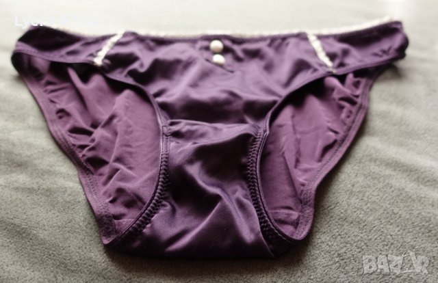 MarCollection M размер лилави сатенени бикини с ликра, снимка 3 - Бельо - 38388293