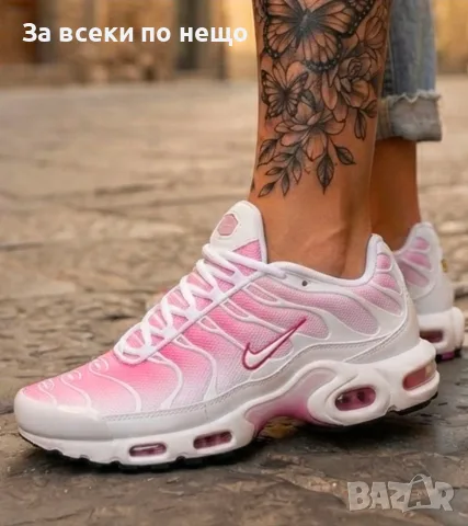 Nike Air Max TN Plus Дамски Маратонки👟Дамски Спортни Обувки Цвят Бяло и Розово Код VAL-66