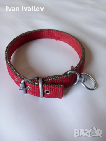 Двойно шита текстилна каишка 60см за куче – ширина 2.5см, с върток