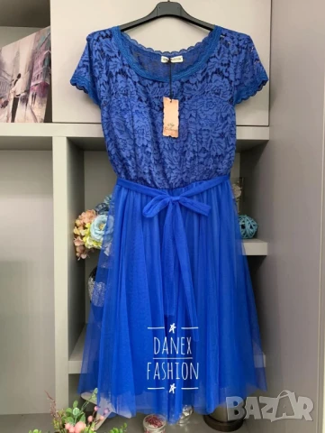 🌷Разкроена дамска рокля с дантела и тюл , снимка 5 - Рокли - 50622898