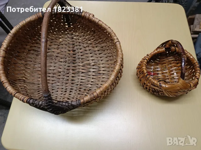 Стари плетени кошници, снимка 4 - Антикварни и старинни предмети - 55966978