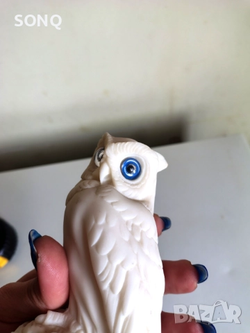 Прекрасна Статуетка От Алабастър- Снежна Сова, снимка 6 - Статуетки - 52124970