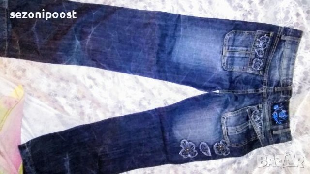 👠Дамски нови дънки с цветя-М,Л👠, снимка 3 - Дънки - 36164822