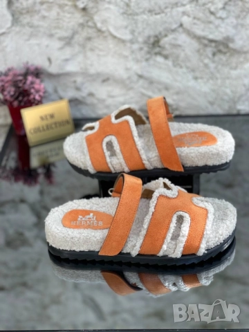 пухени чехли hermes, снимка 5 - Чехли - 51438449