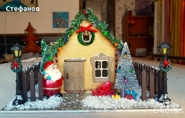 Дървена коледна къщичка, снимка 2 - Декорация за дома - 52567788