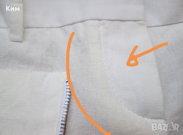 Къси панталонки John Richmond лен памук бяло, снимка 4 - Къси панталони и бермуди - 34442194