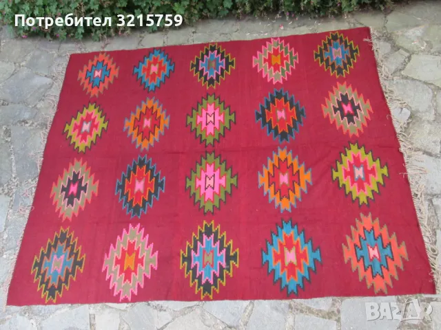 19С. рядък тетевенски вълнен килим, 2.75 х 2,20м.