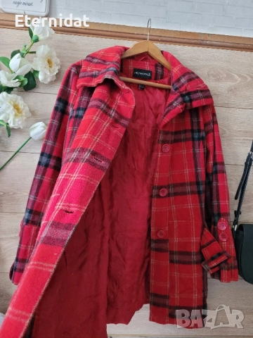 Червено палто пепид PETROFF DONNA , снимка 7 - Палта, манта - 51795828