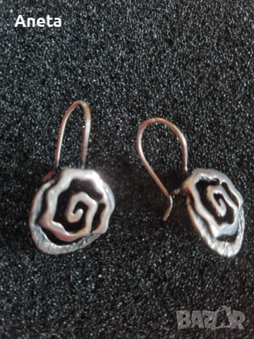 Сребърни обеци роза