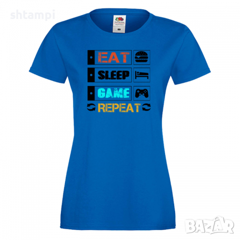 Дамска тениска Game 2,Eat,Sleep,GameRepeat,Ядене,Спане,Геймс, снимка 9 - Тениски - 36420259