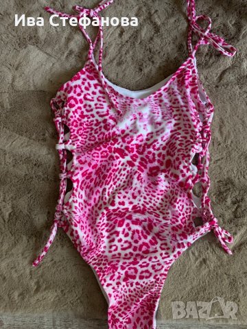 Леопардов тигров розов цял бански Бански Pink Leopard 2, снимка 5 - Бански костюми - 29349574