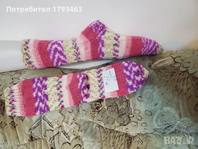 Ръчно плетени дамски чорапи размер 39, снимка 1