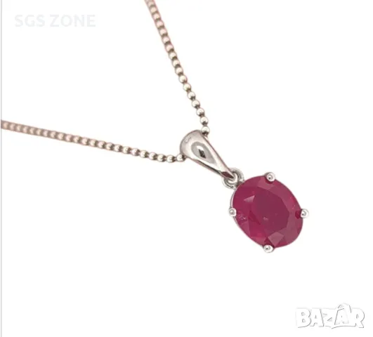 Сребърни Висулки с Рубини, Сапфири , снимка 3 - Колиета, медальони, синджири - 49793252