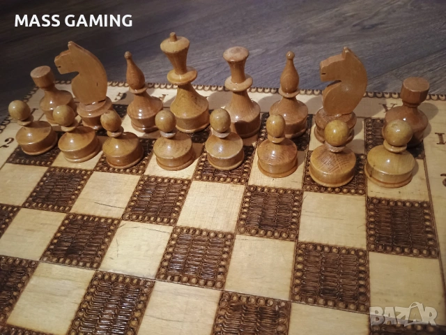 КЛАСИЧЕСКИ ПИРОГРАФИРАН ШАХ , снимка 3 - Шах и табла - 53023964