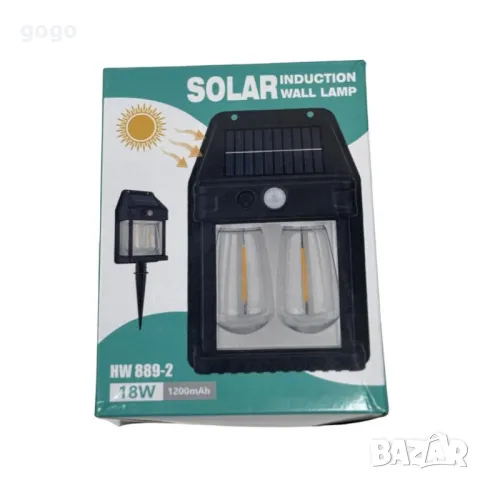 Соларна стенна лампа с интелигентен сензор, снимка 3 - Соларни лампи - 49156304