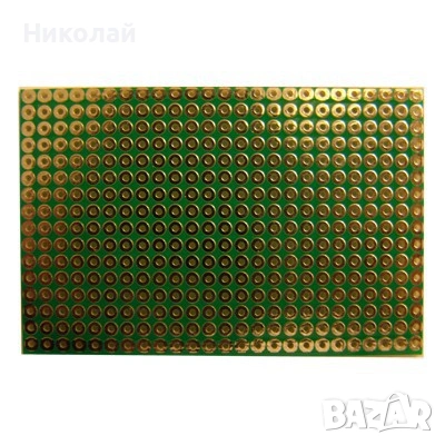 Универсална Макетна Платка 64x42мм (400 отвора) – текстолит, калайдисана