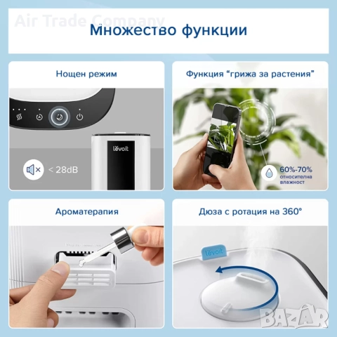 Ултразвуков смарт овлажнител за въздух Levoit OasisMist 1000S, снимка 6 - Овлажнители и пречистватели за въздух - 51722656