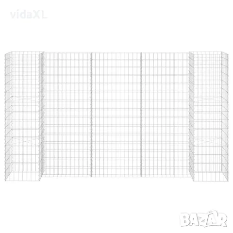 vidaXL Габион плантер Н-образен, стоманена тел, 260x40x150 cм, снимка 3 - Саксии и кашпи - 56146141