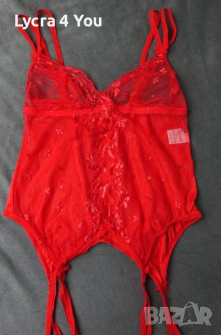 75A/B червен еротичен корсет с меки чашки и жартиери, снимка 9 - Бельо - 40772746