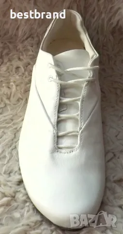 Мъжки маратонки от естествена кожа, в бял цвят, код 546/79, снимка 3 - Маратонки - 47310765