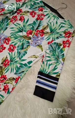 КРАСИВА рокля с флорален принт и 7/8 дължина на ръкава, снимка 4 - Рокли - 49713593