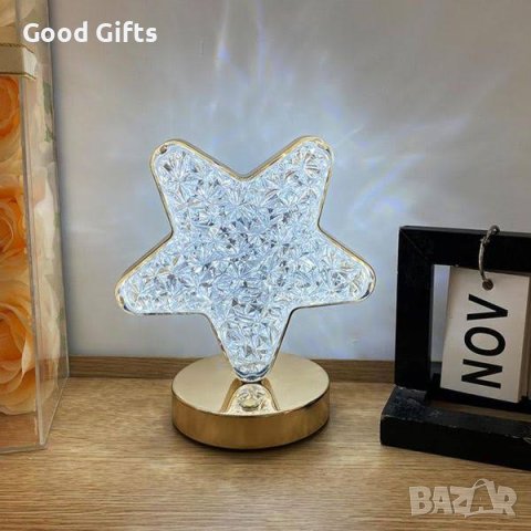 LED декоративна настолна лампа Звезда, сензорна, трицветна, затъмняваща, снимка 2 - Лед осветление - 42308902