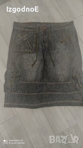 ХЛ дънкова пола с големи джобове, снимка 3 - Поли - 40292887