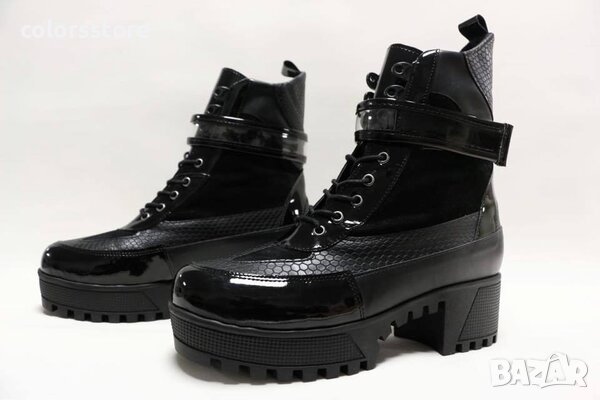 Равни боти в черен крок - BT2500, снимка 3 - Дамски боти - 33618791