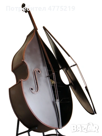 Декоративен контрабас бар шкаф - метал, ръчна изработка, винен шкаф 13 бутилки, снимка 4 - Бюфети - 53948074