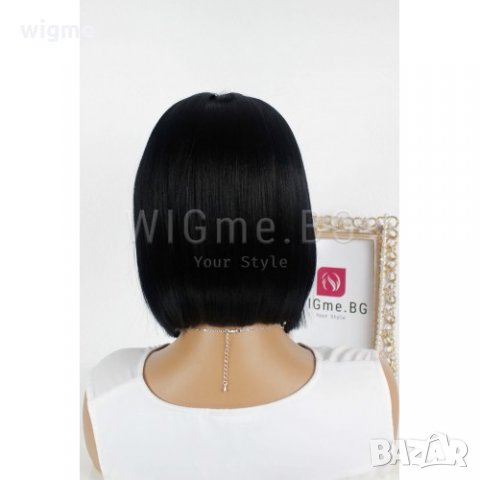 Къса черна права лейс фронт перука Сия, снимка 5 - Аксесоари за коса - 34934684
