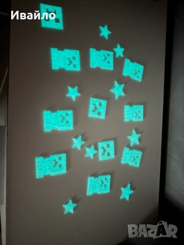 Minecraft Декор светещ в тъмното изработени от фосфоресцираща пластмаса. 