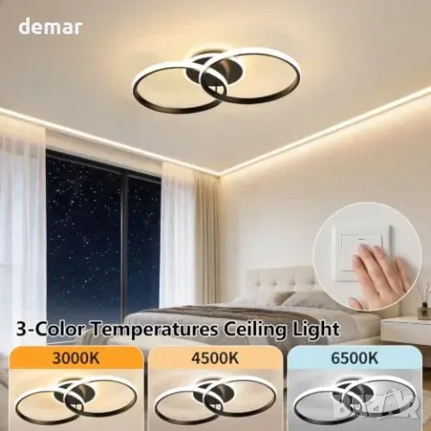 MELAYR 36W LED таванна лампа с 3 режима цветова температура (3000K/4500K/6500K) и memory, снимка 2 - Лампи за таван - 55849739