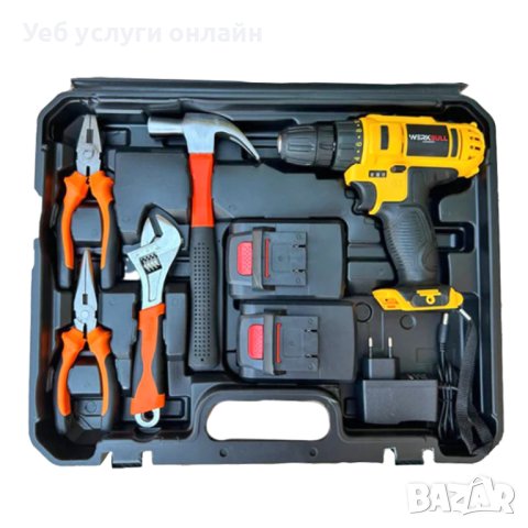 Ударен Винтоверт WerkBull 36V 8Ah две батерии в комплект 111 части+ПОДАРЪК LED Фенерче, снимка 5 - Винтоверти - 42780876