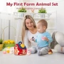 Нова играчка Мека образователна ферма Монтесори с 6 плюшени животни за дете бебе, снимка 7